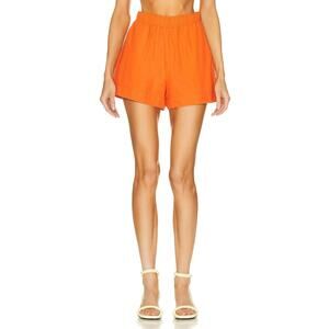 HAIGHT. Gabriela Short in Mie Orange Size Small NEW $248‎ Elastic Waist